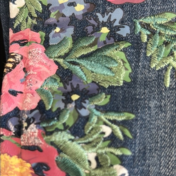 Bebe Women's Blue Jeans with Floral Embroidery - Picture 8 of 9